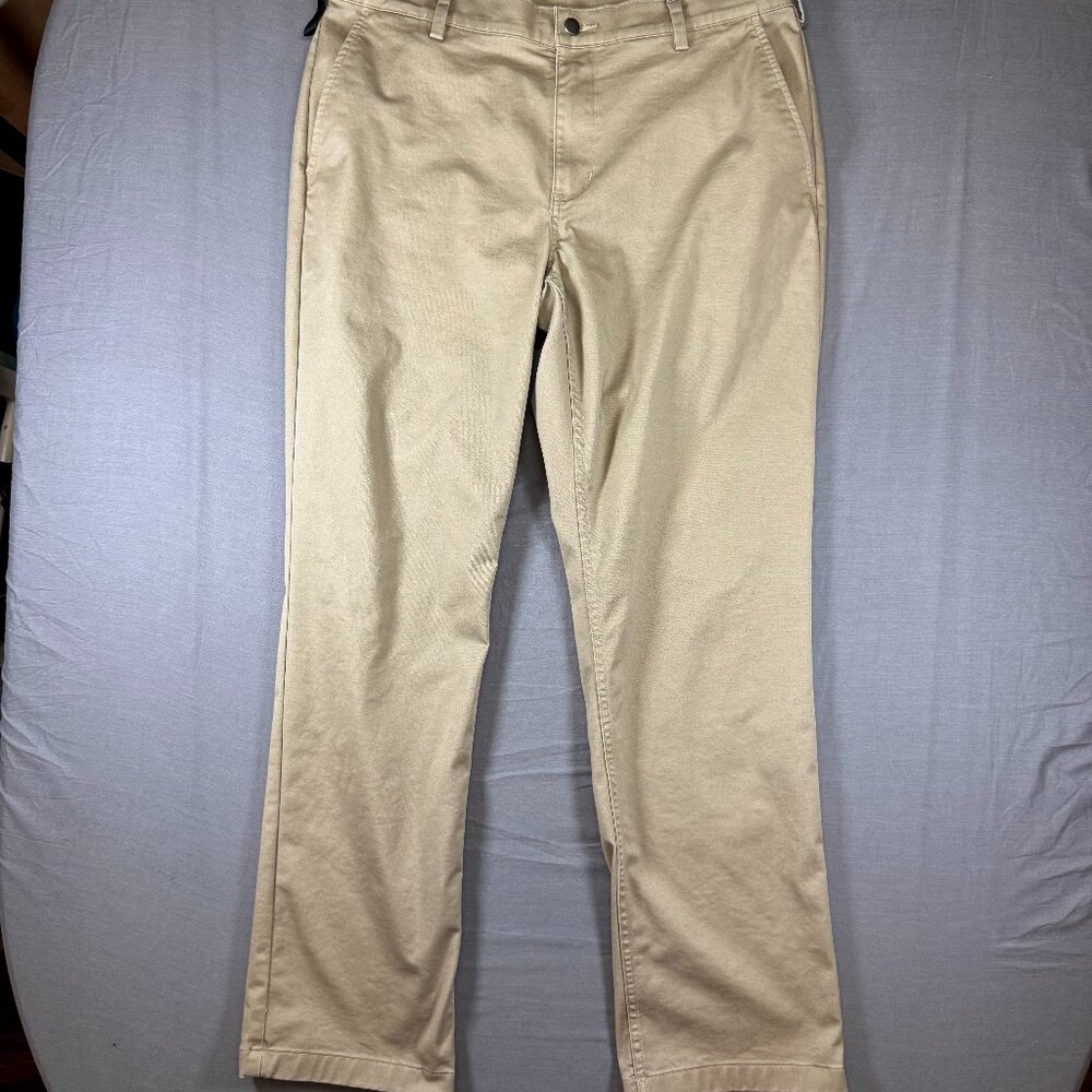 Duluth Trading 40 Grit Pants Sz 38x34 Beige Cotton Workwear Utility Standard Fit